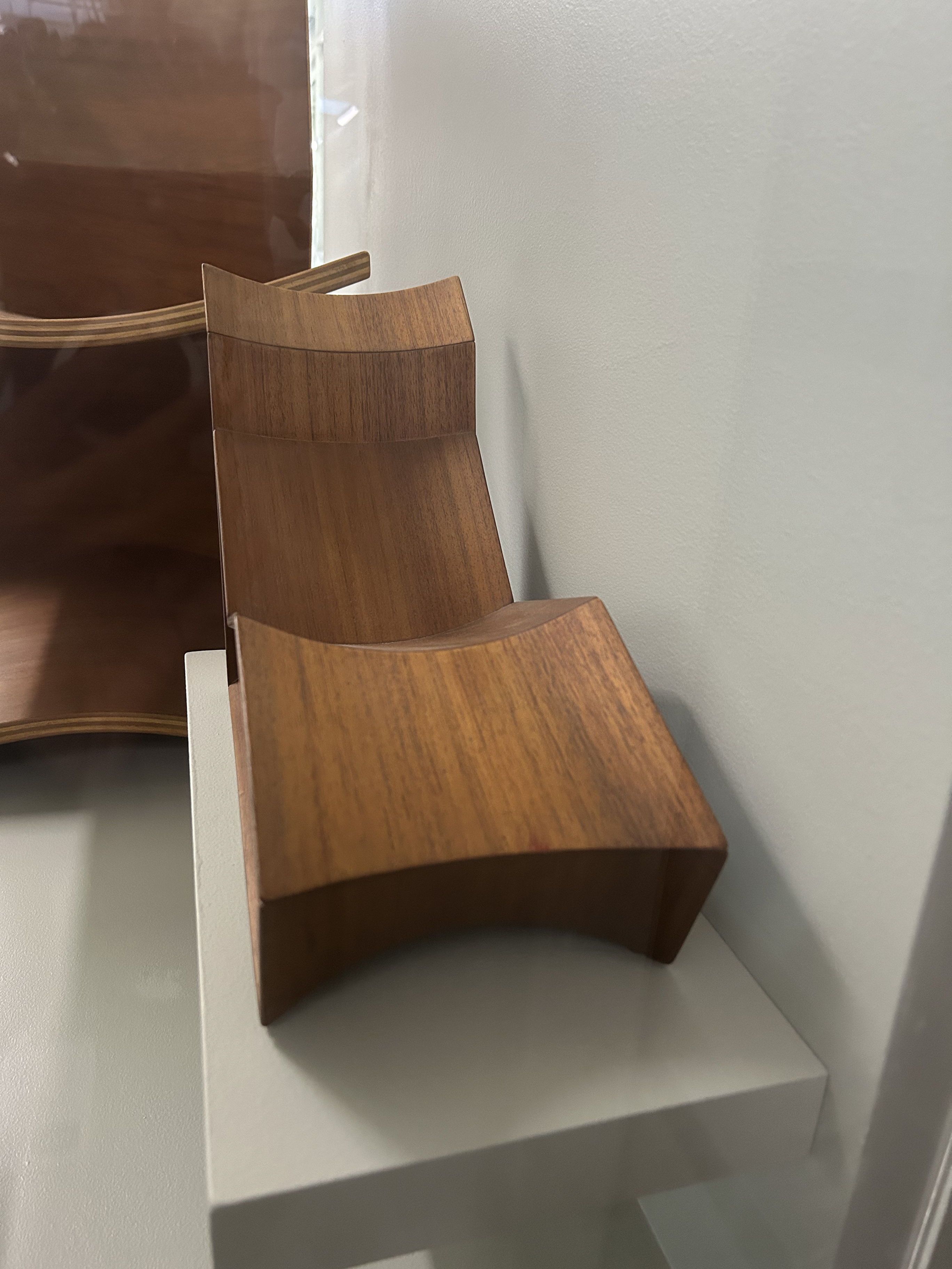 This object has a wood material. The Craft and Design (Furniture) program is associated with it.