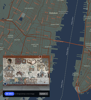 Using the image of the mural from the Spatial Workshop 1, I explored making a map style in Mapbox Cartogram.