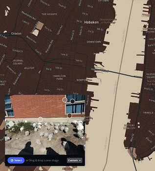 Using the image of the head garden from the Spatial Workshop 1, I explored making a map style in Mapbox Cartogram.