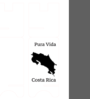 This is my vector placed on the artboard with the red cut lines that was sent to the lab to be cut.